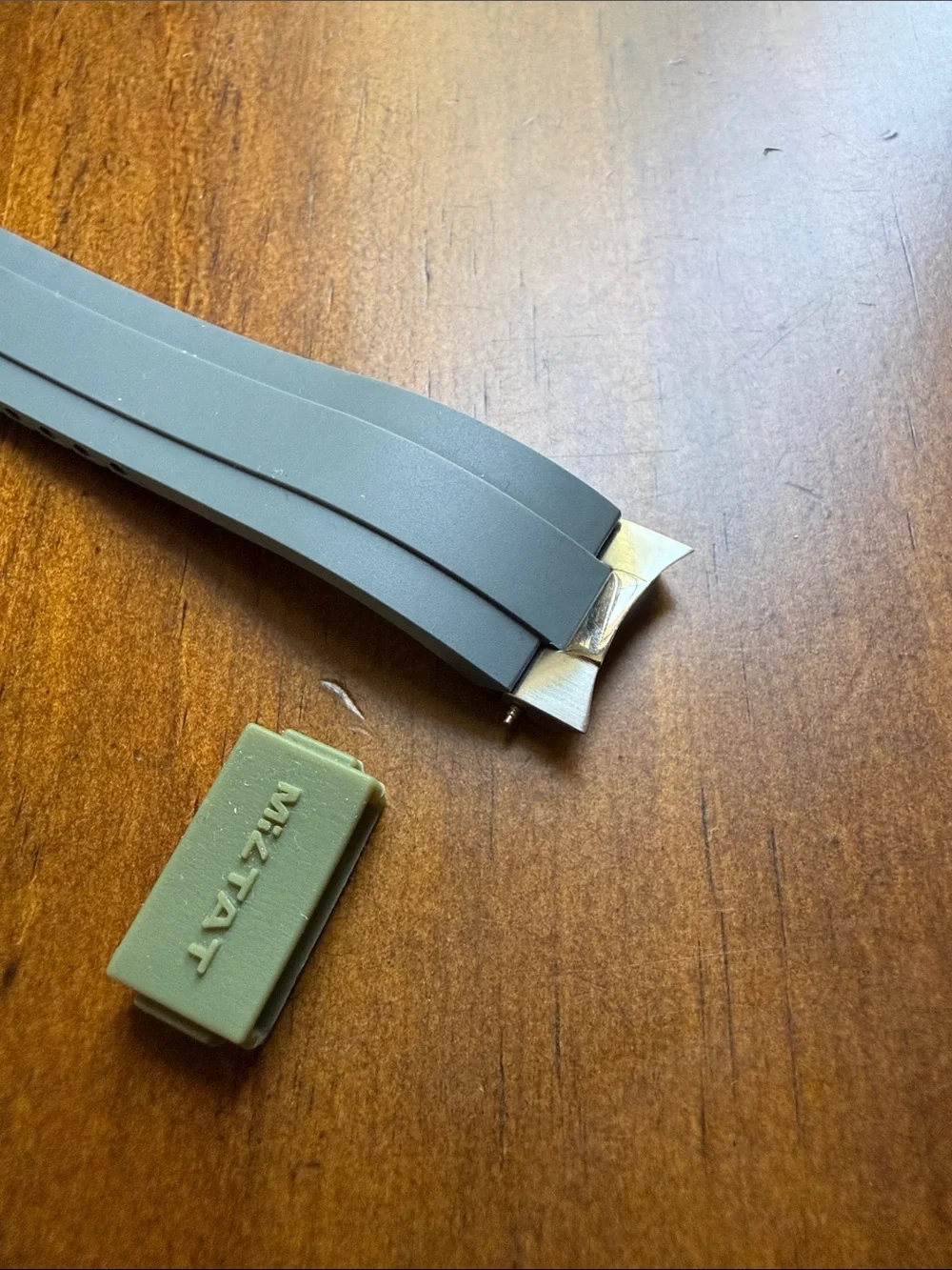 Rubber strap for Seiko Alpinist with solid stainless end links and spring bars